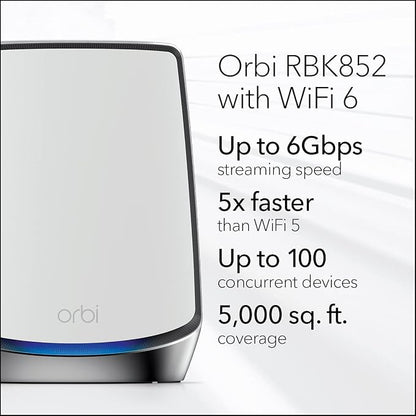 NETGEAR Orbi Whole Home Tri-Band WiFi 6 Mesh Network System – Router - Image 3