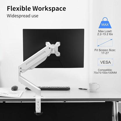Suptek Monitor Mount Gas Spring Single Monitor Arm Desk Mount Stand Fully - Image 3