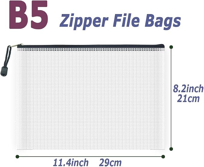 AUSTARK 20 Pcs Zipper File Bags, Plastic Mesh Pouch, Board Game Storage Bag - Image 2
