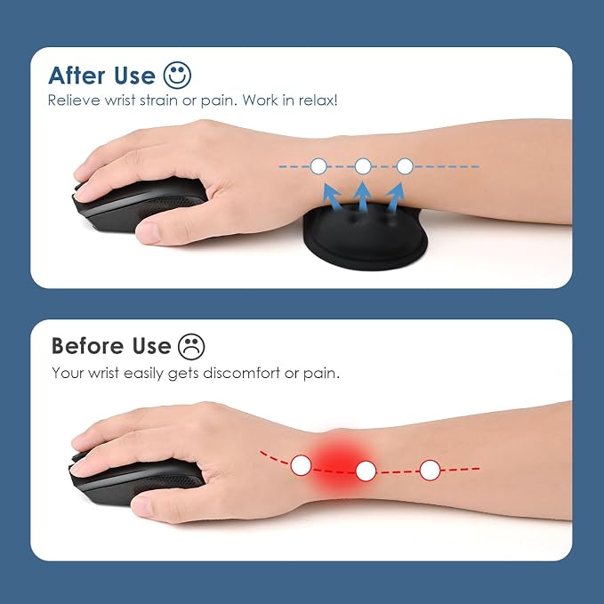 VANKEY 2 Pack Mouse Wrist Rest, Ergonomic Desk Wrist Pad - Image 3