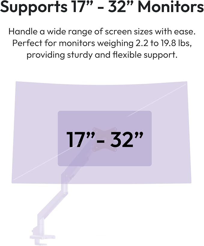 Pixio PS1S Wave Purple Single Monitor Arm Stand Desk Mount - Image 2