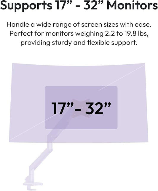 Pixio PS1S Wave Purple Single Monitor Arm Stand Desk Mount - Image 2