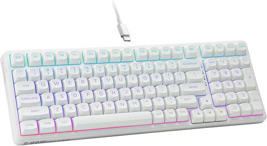 HUO JI E-Yooso Creamy Mechanical Keyboard Wired, Hot Swappable, Pre-lubed by HUOJI