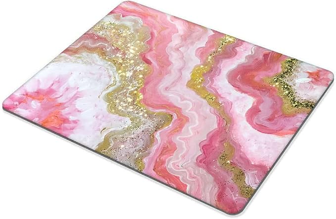 Dazzling Geode Pink Gold Marble Mouse pad Customized Mousepad Non-Slip Rubber - Image 4