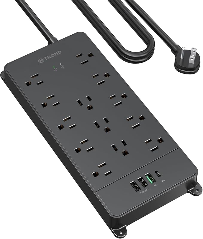 TROND Surge Protector Power Strip, 5ft Heavy Duty Extension Cord by TRONDOfficial