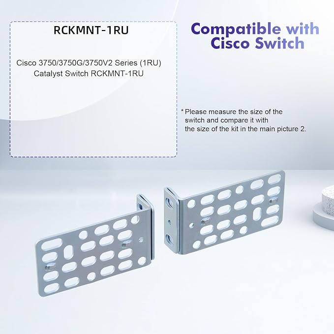 1U Rack Mount Kit for Cisco Switches Rack Ears for Catalyst 3750/3750G/3750V2 - Image 6