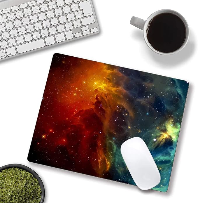 Mouse Pad, Galaxy Mouse Pad, Square Waterproof Mouse Pad Non-Slip Rubber Base - Image 4
