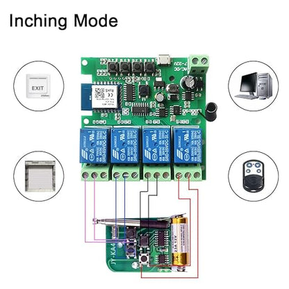 Smart WiFi Wireless Relay Switch Module, Tuya 4CH AC/DC 7-32V/ USB 5V Smart - Image 6