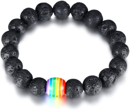 Nanafast Titanium Stainless Steel Rainbow LGBT Pride Bracelet Handmade Braided - Image 3