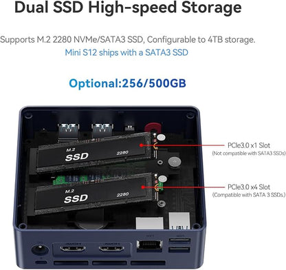 Beelink Mini PC, Mini S12 Intel 12th Gen 4-Core N95, Mini Computer 8GB DDR4 RAM - Image 5
