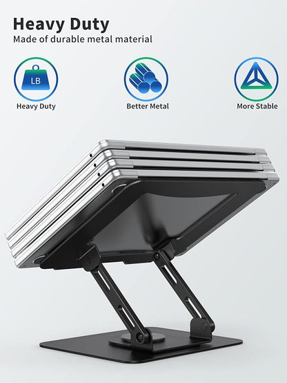SOUNDANCE Laptop Stand with 360° Rotating Base, Ergonomic Computer Riser - Image 5