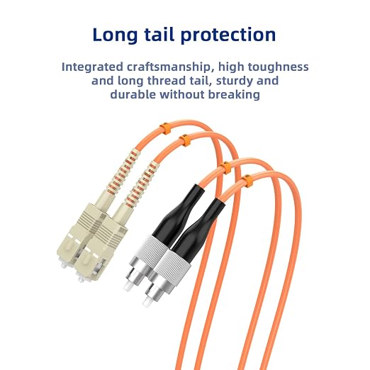 OM1 Multimode Duplex Fiber Patch Cable, SC/UPC to FC/UPC, 62.5/125μm 2.5M/8.2FT - Image 5