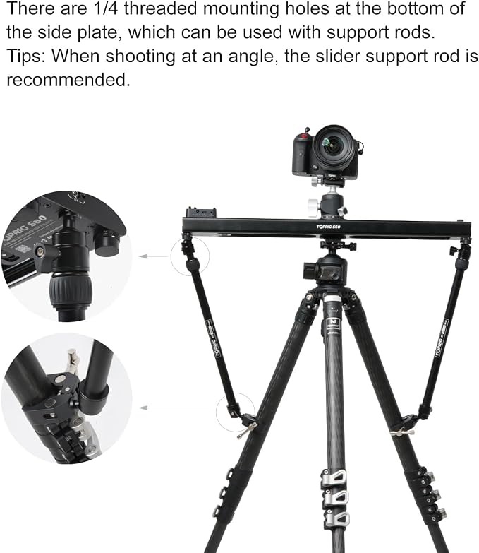 Accsoon Camera Slider Support Arm, Adjustable Tripod Stability Arm - Image 4