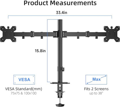 Suptek Dual Monitor Arm Desk Mount, Ultrawide Dual Monitor Arm - Image 2