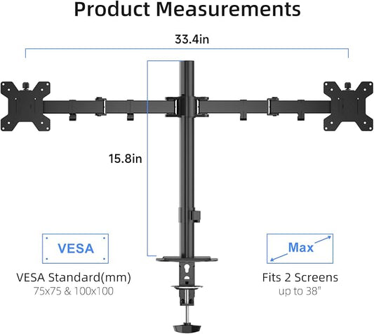 Suptek Dual Monitor Arm Desk Mount, Ultrawide Dual Monitor Arm - Image 2