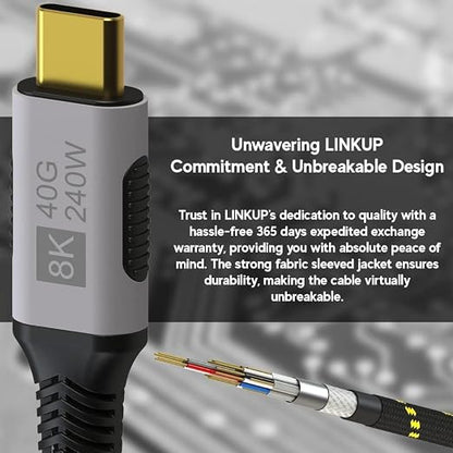 LINKUP USB 4.0 USB C to USB C Cable | Thunderbolt 4/3 Compatible | Type C - Image 7