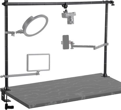 JUSMO LS15 Desk Overhead Camera Mount Rig Top-Down Shots, Professional Aluminum by JUSMODirect