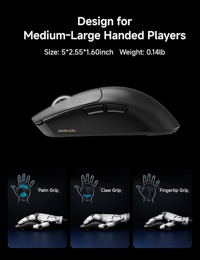 S9 Pro Wireless Gaming Mouse, 59G Ergonomic Computer Mouse, Triple Modes - Image 6