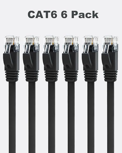 Yauhody CAT 6 Ethernet Cable 5ft 6-Pack Black, High Speed Solid Flat CAT6 - Image 8