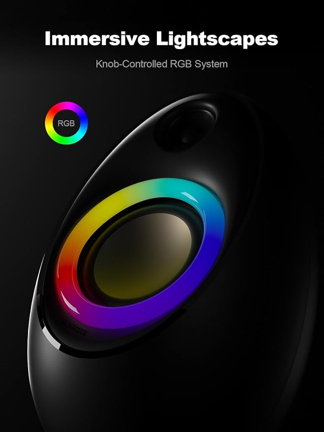 Bluedee Computer Speakers for Desktop PC, Dynamic RGB Light USB Speaker - Image 5