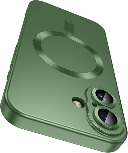 Magnetic for iPhone 16 Case Slim Soft Silicone Bumper Shockproof Metallic by LEKEVO