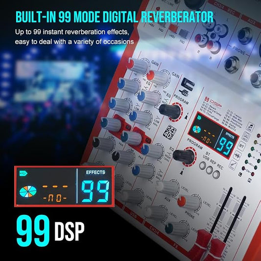 mw-4 white 4Channel Audio Mixer - Image 2