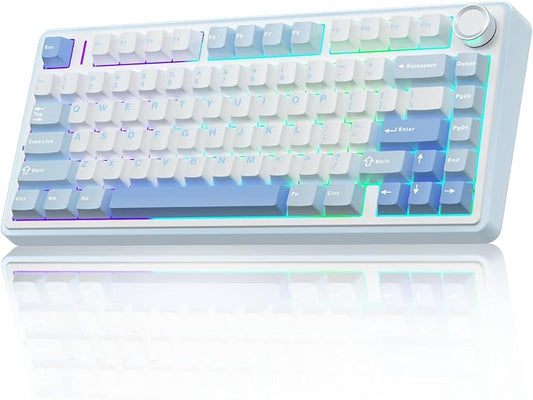 AULA F75 75% Wireless Mechanical Keyboard, Hot Swappable Creamy Keyboard by AULA