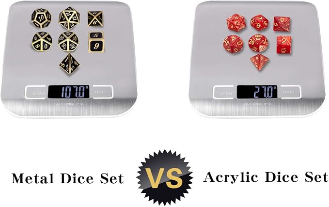 DNDND Metal Dice Set D&D, 7 die Metallic Polyhedral Dice Set - Image 7