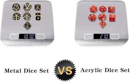 DNDND Metal Dice Set D&D, 7 die Metallic Polyhedral Dice Set - Image 7
