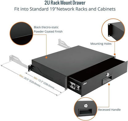 Tecmojo 2U Rack Drawer, Rack Mount Drawer - Image 4