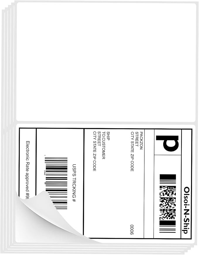 8-1/2"×5-1/2" Shipping Labels 200 Labels Sticker Paper - Image 5