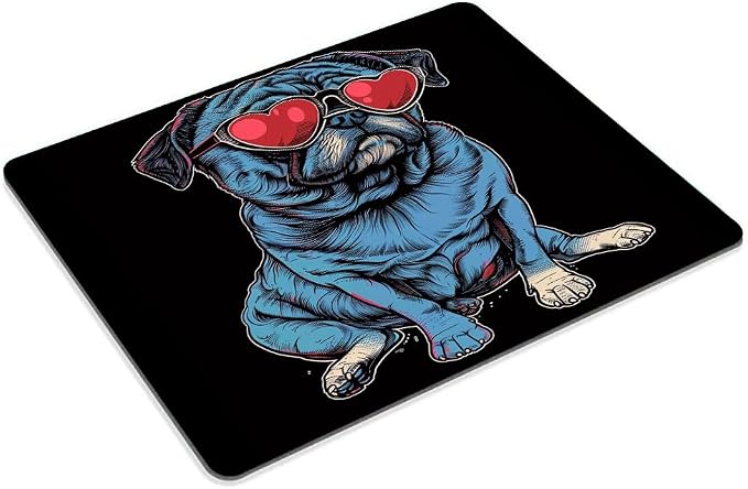Square Mouse Pad Cool Dog with Sunglasses-1, Gaming Mouse Pads - Image 2