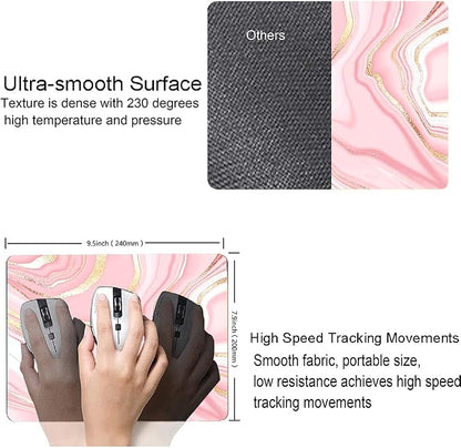 Hokafenle Mouse Pad Marble, Square Cute Mouse Mat Waterproof Mousepad Non-Slip - Image 3