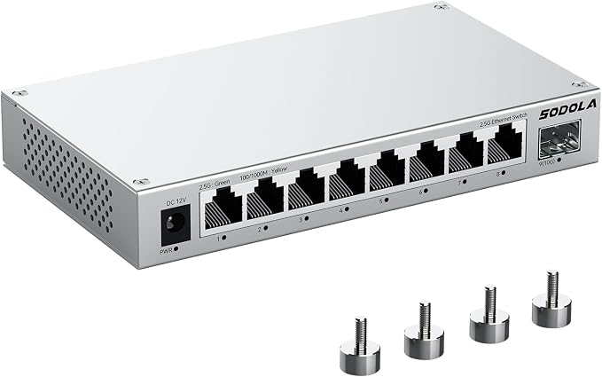 SODOLA 8-Port 2.5Gb Switch Unmanaged, 8 x 2.5GBASE-T Ports, 1X10G SFP+ by SODOLAPoENETWORKS