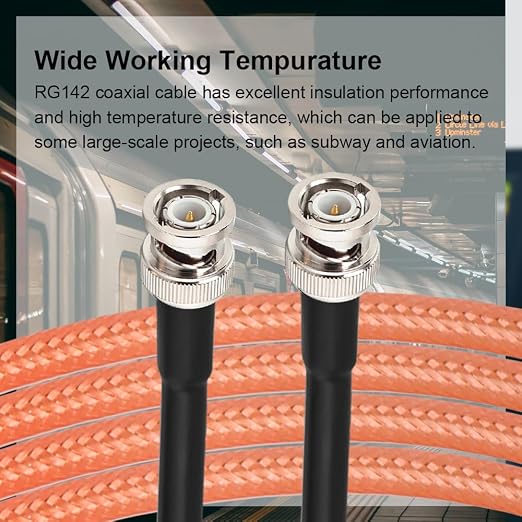 MOOKEERF RG142 BNC Male to BNC Male Coaxial Cable 10FT 50 ohm Ultra Low Loss - Image 5
