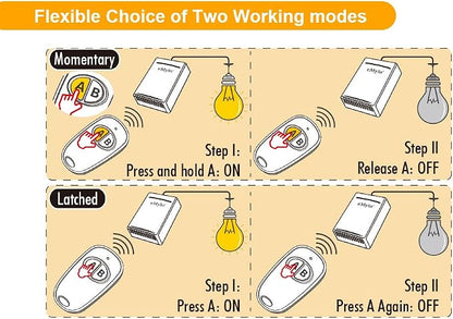 eMylo DC 12V 2CH RF Relay Smart Wireless Remote Control Light Switch Garage - Image 8