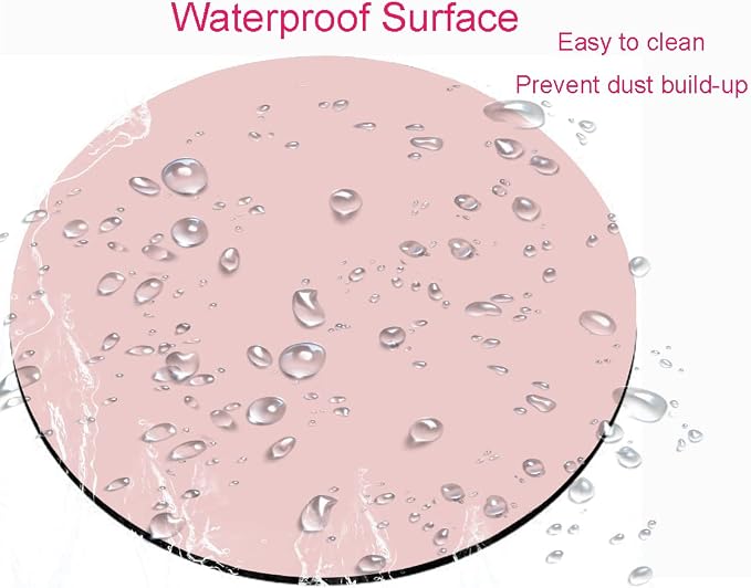Mouse Pad Pink, Premium-Textured Small Round Pink Mousepad 7.9 x 7.9 Inch - Image 4
