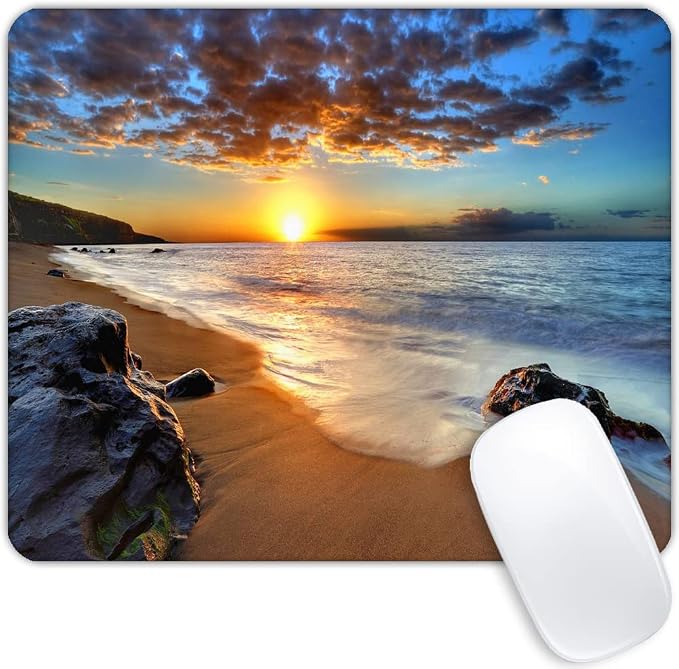 Beach Sunset Mouse pad Customized Mousepad Non-Slip Rubber Base Mouse Pads by Goodsprout