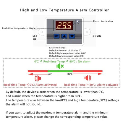 12V High/Low Temperature Monitor, Temperature Sensor - Image 3