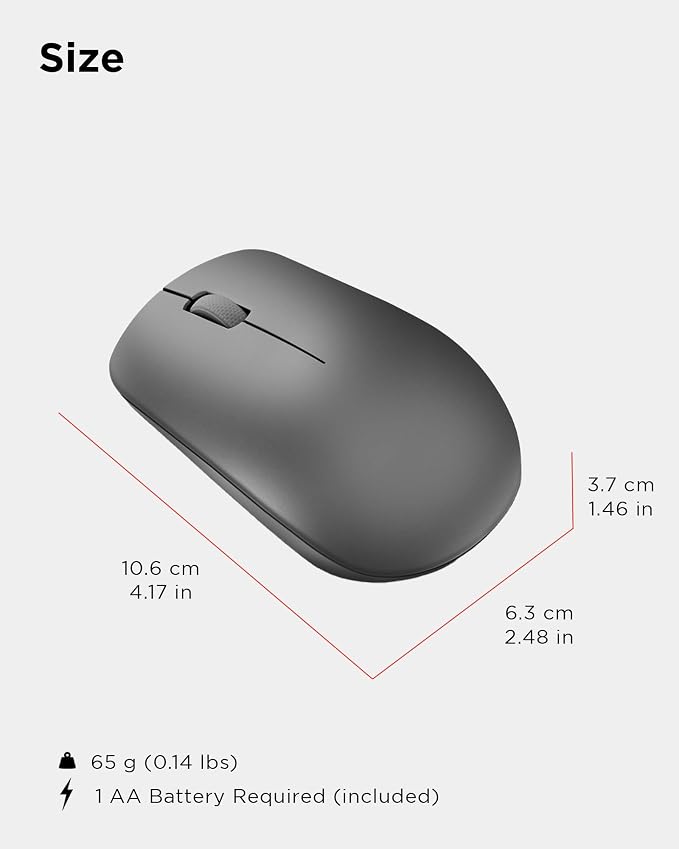 Lenovo 530 Full Size Wireless Computer Mouse - Image 7