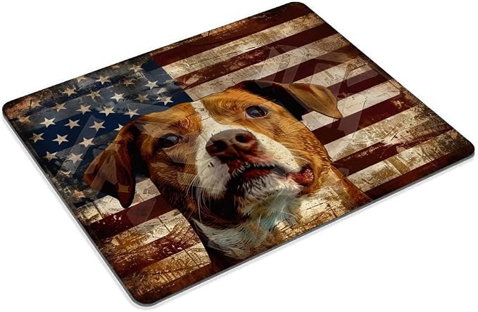 Square Mouse Pad National Flag and Cute Smiling Dog-4, Gaming Mouse Pads - Image 2