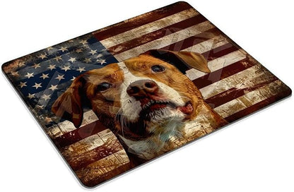 Square Mouse Pad National Flag and Cute Smiling Dog-4, Gaming Mouse Pads - Image 2