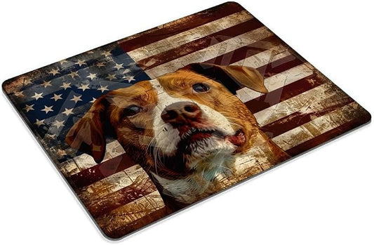 Square Mouse Pad National Flag and Cute Smiling Dog-4, Gaming Mouse Pads - Image 2