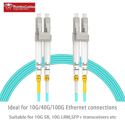 OM3 Fiber LC to LC Patch Cable Multimode 26ft/8m, MM Fiber Optic Patch Cable - Image 2