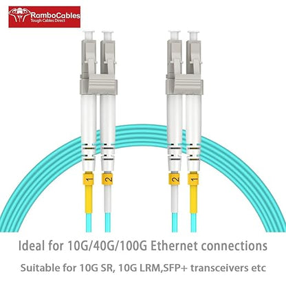 Multimode LC LC Fiber Patch Cable 6ft/2m, OM3 MM Fiber Optic Patch Cable Duplex - Image 2