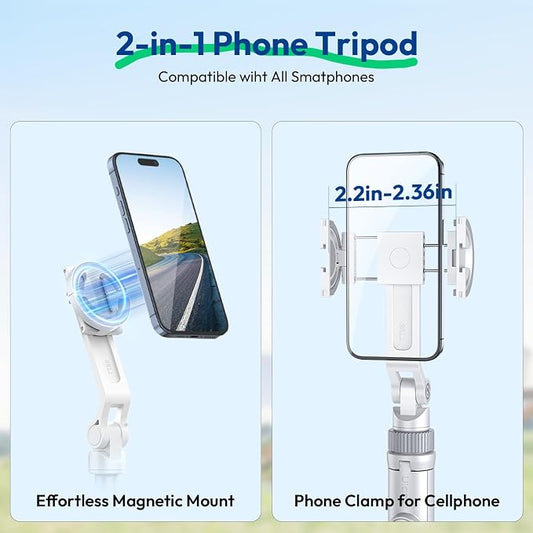 ULANZI TT88 Magnetic Tripod for iPhone, 2-in-1 Phone Clip & Dual Cold Shoe - Image 2