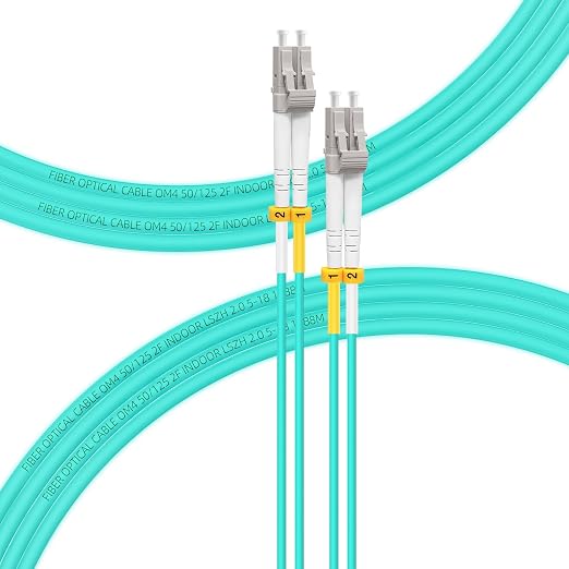 FLYPROFiber- 50M-1Pack OM4 LC to LC Fiber Patch Cable Multi Mode, MM Fiber by FLYPROFiber