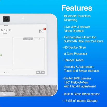 Qolsys IQ Panel 4: Wireless Smart Home Security System Alarm Panel - Image 7