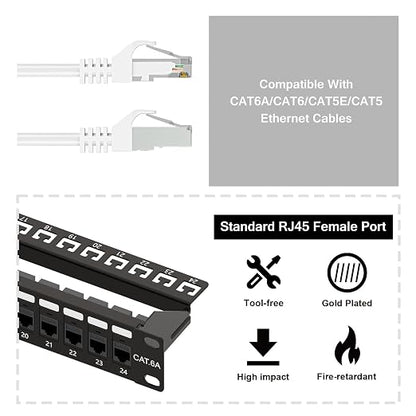 iwillink 10Gbps Cat6A Patch Panel 24 Port, Keystone Patch Panel UTP 19-Inch - Image 5