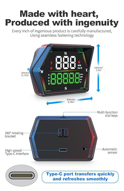 HUD Heads Up Display for Cars 2025 New Universal Digital GPS Speedometer LED - Image 3